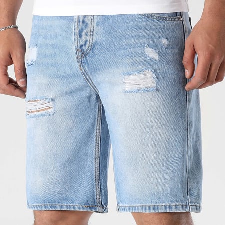 LBO - Lot De 2 Shorts Jean Relaxed Destroy 0326 0324 Gris Bleu Denim